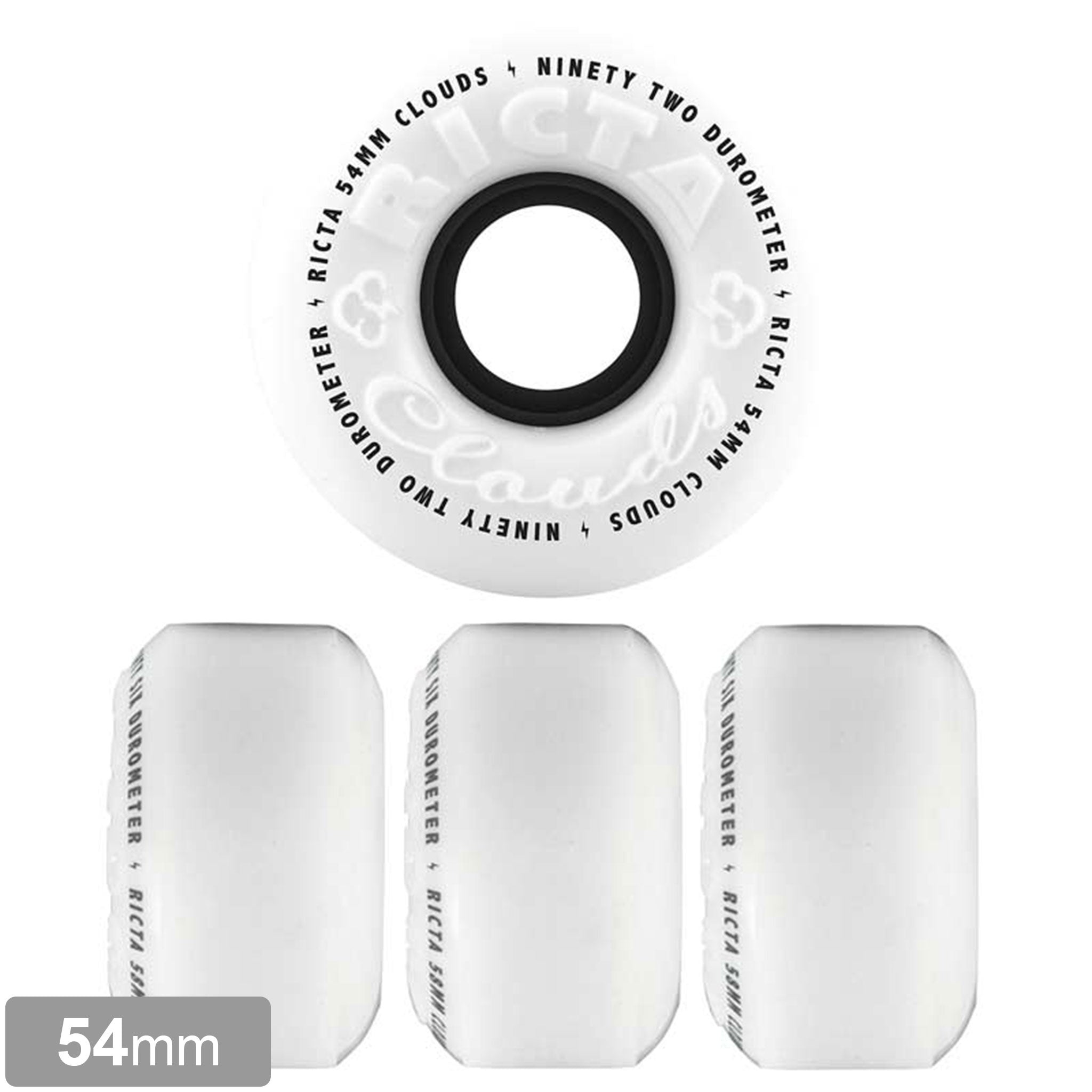新品未使用「54mm クラウド ウィール ブラック 92A」 RICTA CLOUDS WHITE / BLACK 92A 54mm 【 リクタ クラウズ ホワイト