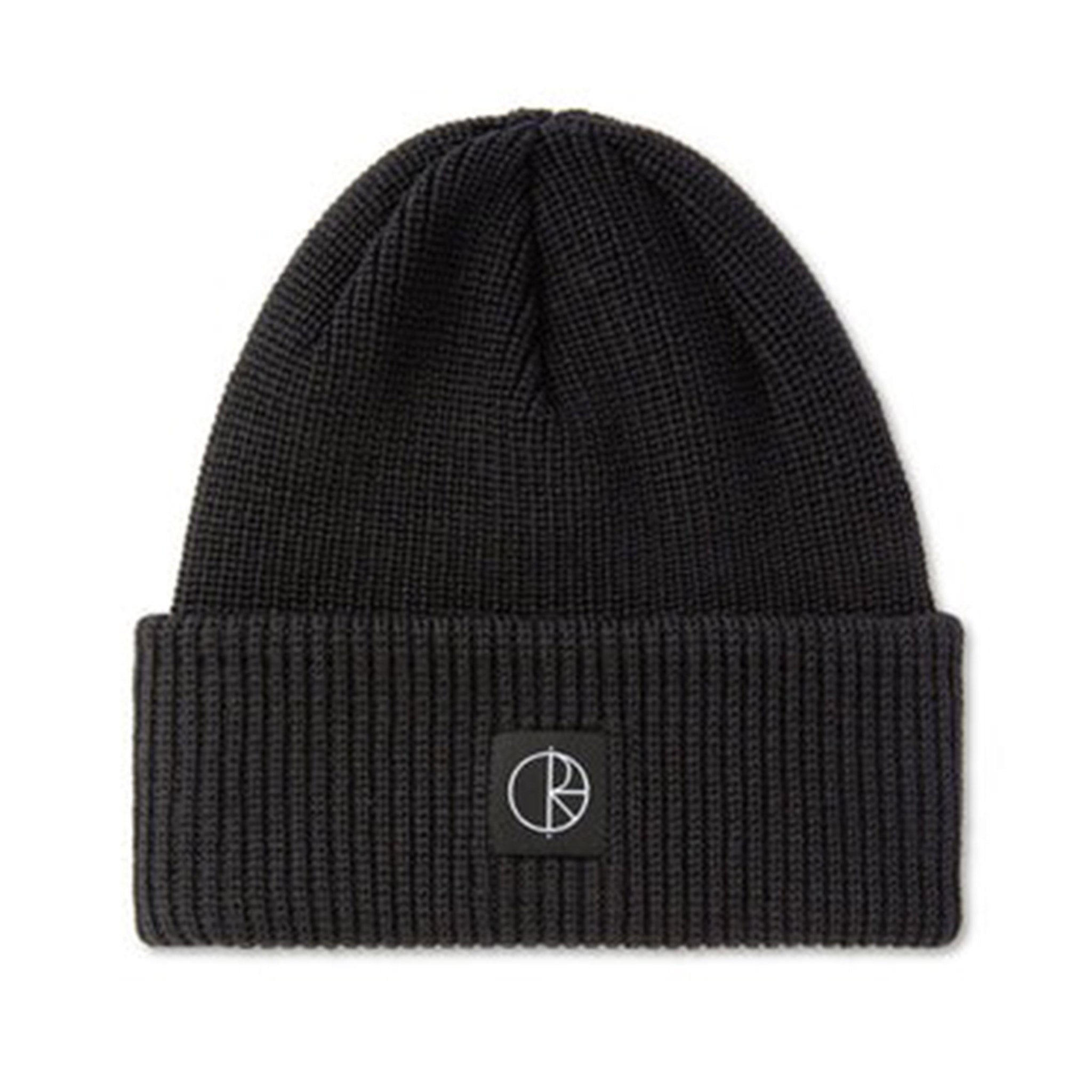 POLAR SKATE CO. DOUBLE FOLD BEANIE MERINO BLACK 【 ポーラー ダブル