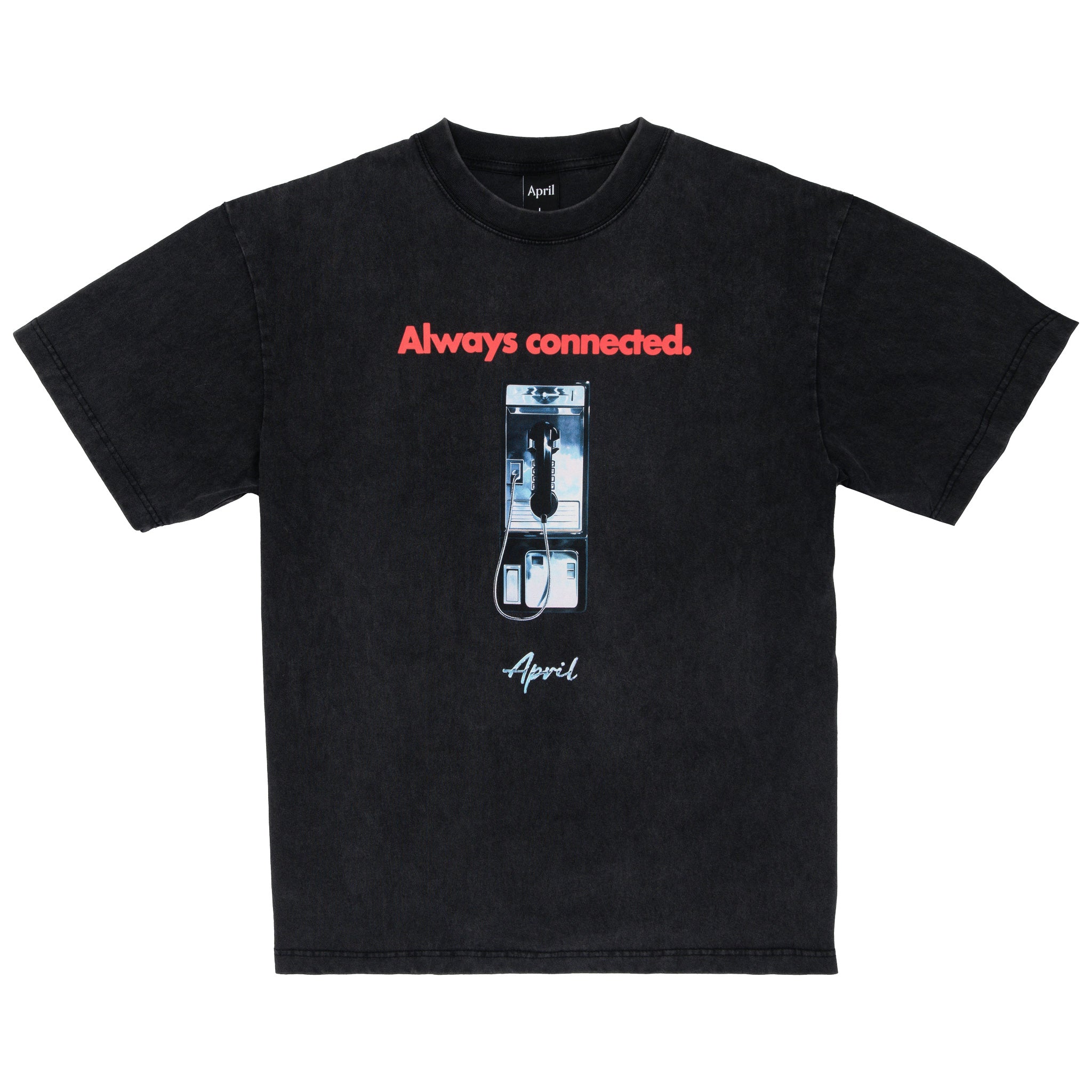 APRIL ALWAYS CONNECTED TEE - VINTAGE BLACK 【 エイプリル