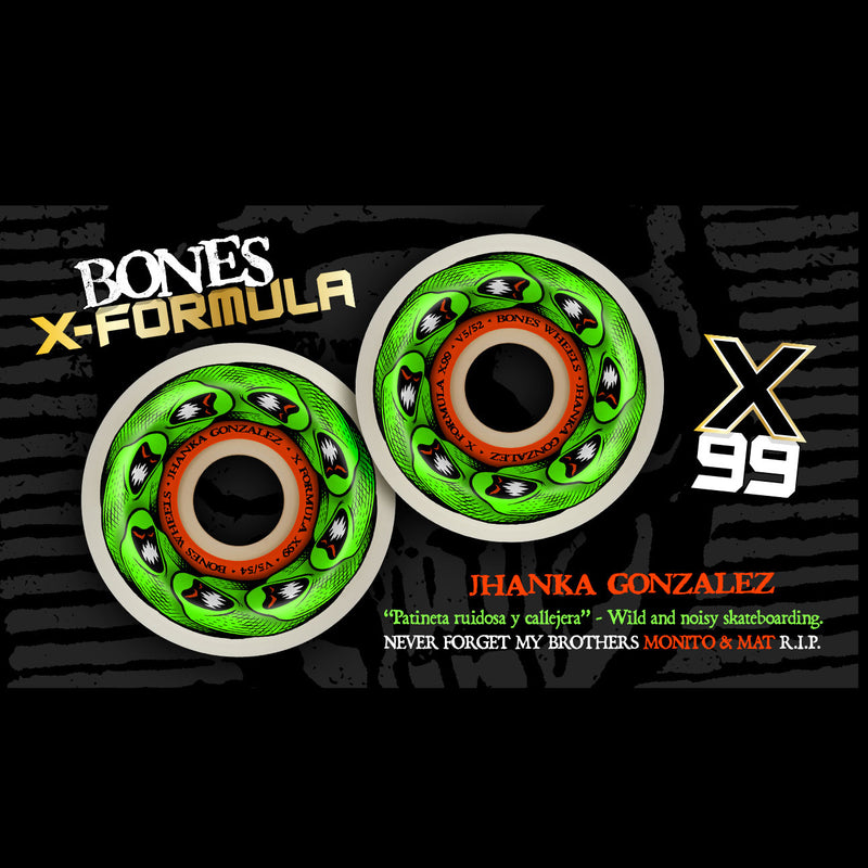 BONES X-FORMULA V5 JHANKA MONITO & MAT WHEEL 52mm 99A 【 ボーンズ X フォーミュラ V5 ジャンカ ウィール 】
