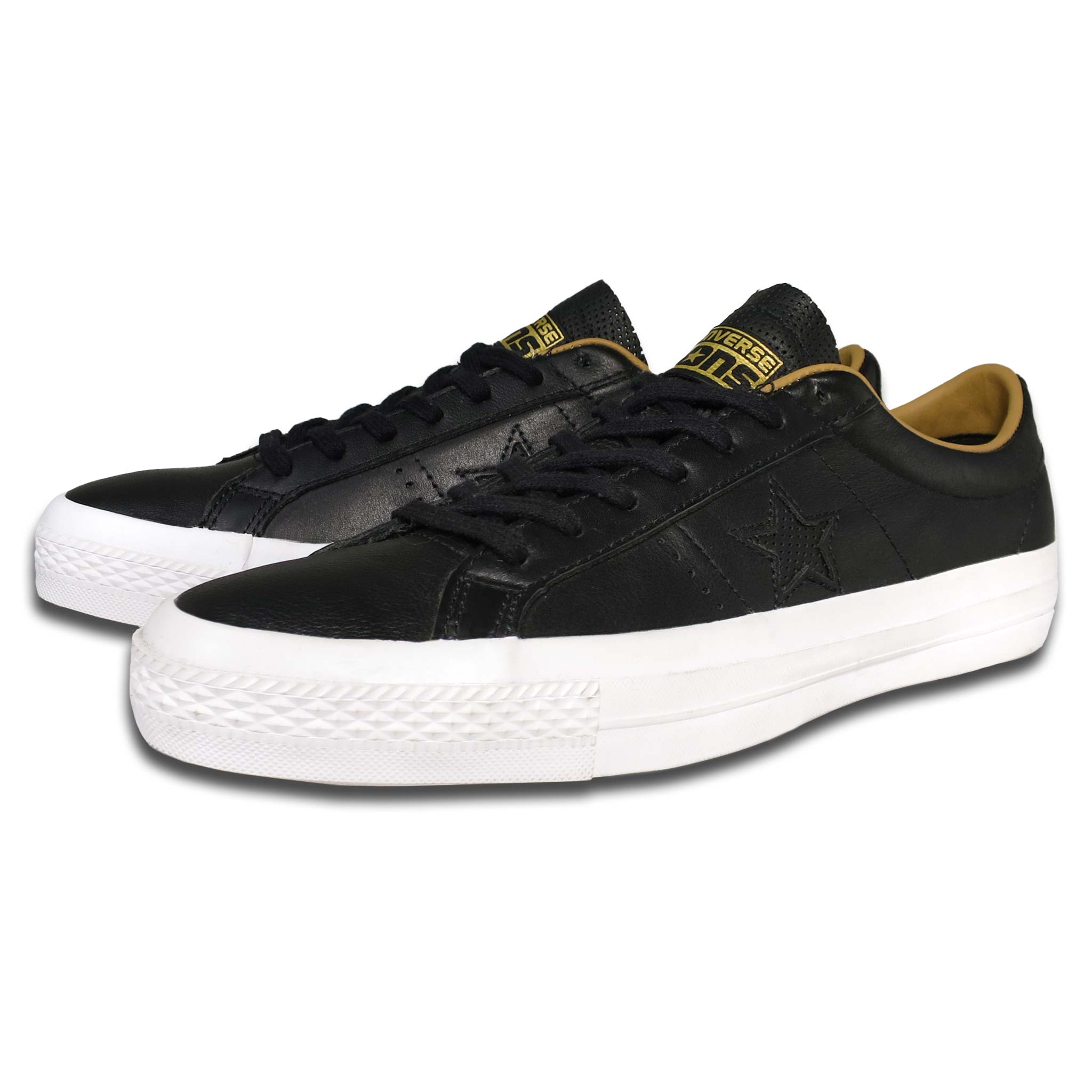 CONVERSE ONE STAR LEATHER OX BLACK / SAND CONS 【 コンバース ワン スター レザー OX ブ