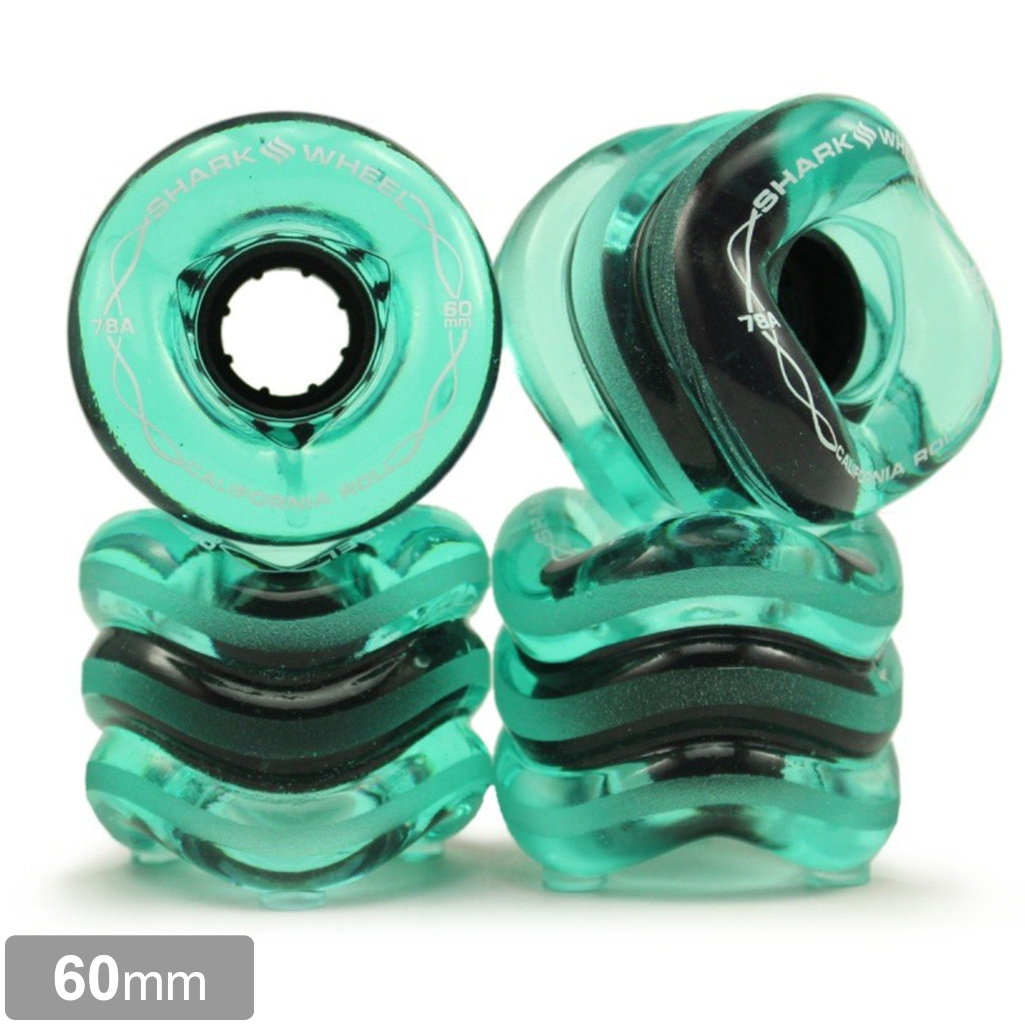 SHARK WHEEL CALIFORNIA ROLL 60MM 78A TRANSPARENT EMERALD