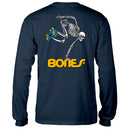 POWELL SKATE SKELETON LONG SLEEVE T-SHIRTS NAVY 【 ボーンズ スケート スケルトン 長袖Tシャツ ネイビー 】