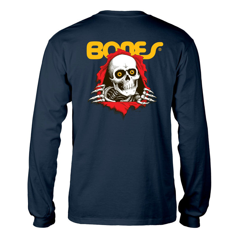 POWELL-PERALTA BONES RIPPER LONG SLEEVE T-SHIRTS NAVY 【 パウエル