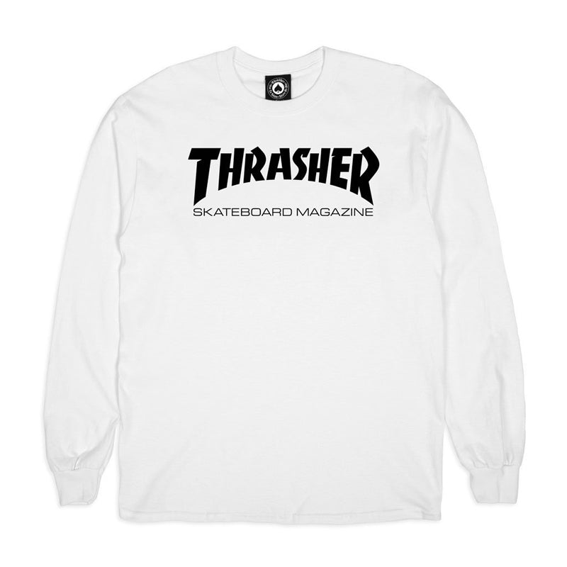 THRASHER SKATE MAG LONG SLEEVE T-SHIRTS WHITE 【 スラッシャー