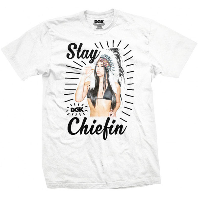 DGK STAY CHIEFIN T-SHIRTS WHITE 【 ディージーケー ステイ チーフ T