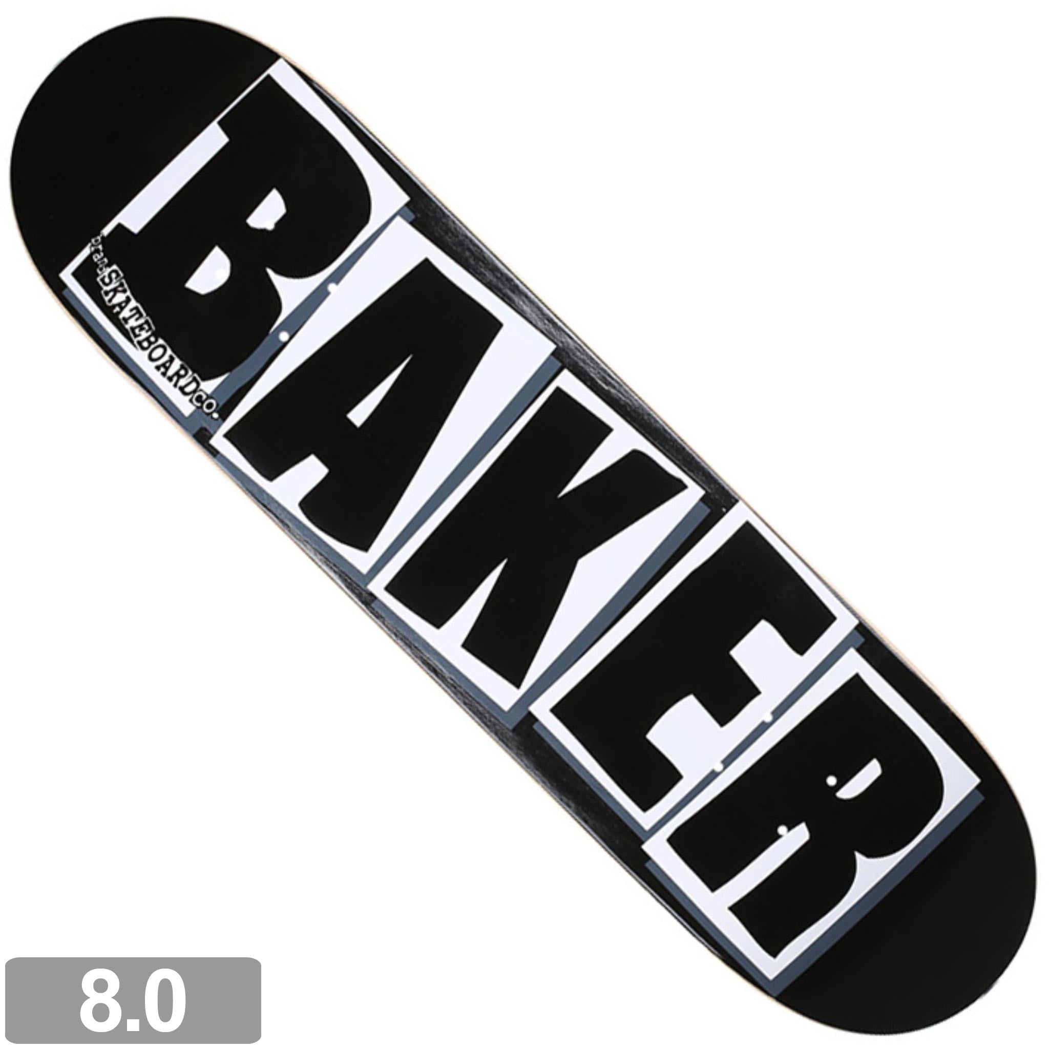 BAKER BRAND LOGO BLACK / WHITE DECK 8.0 【 ベイカー ブランド ロゴ