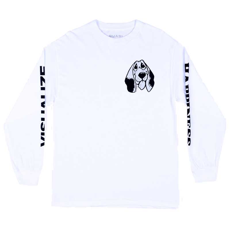 QUASI HAPPINESS LONG SLEEVE T-SHIRTS WHITE 【 クワージ ハピネス 
