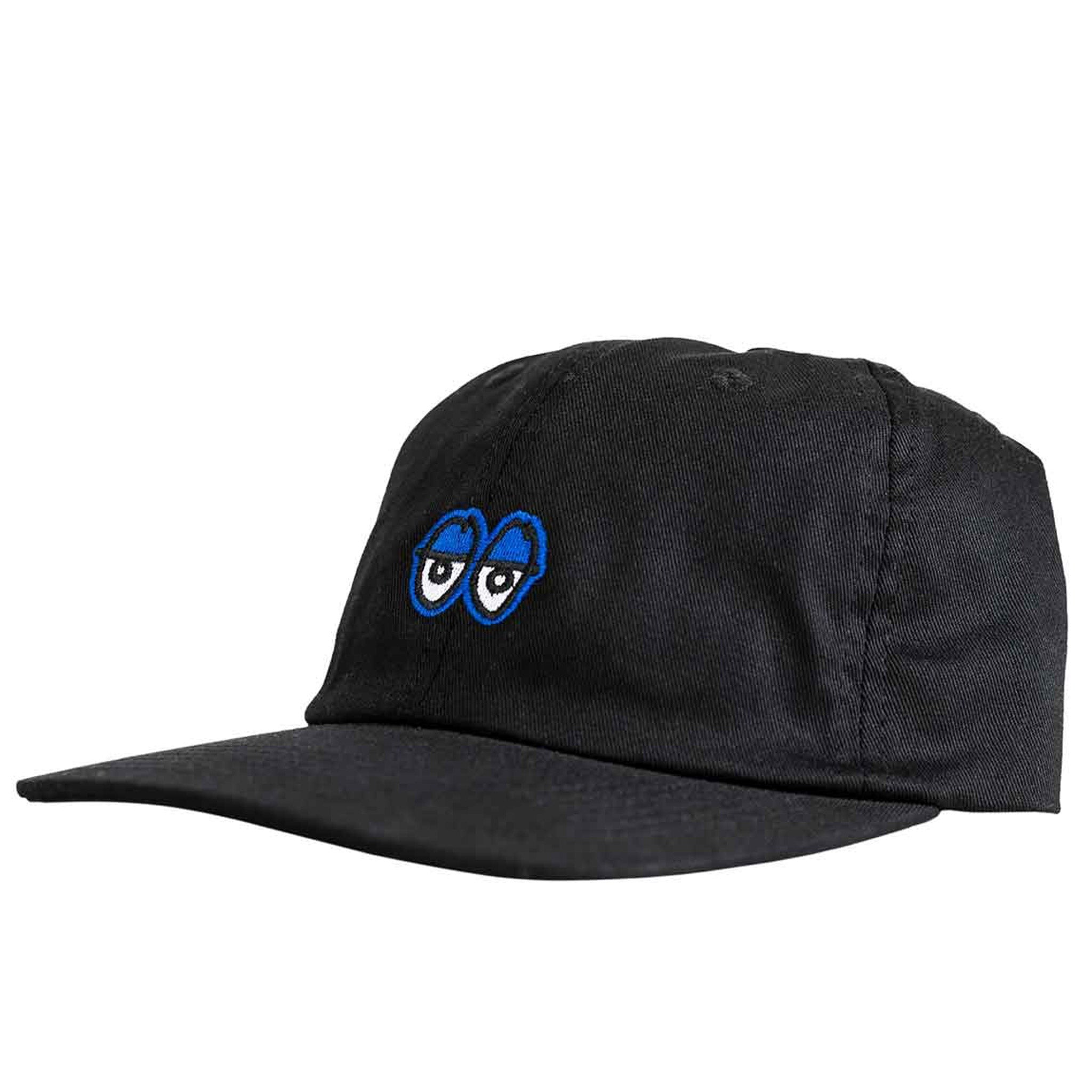 KROOKED EYES STRAPBACK CAP BLACK / BLUE 【 クルキッド アイズ ストラップバック キャップ ブラック /  ブルー 】