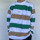 MAGENTA AUTUMN STRIPES PIQU? LS TEE WHITE【 マゼンタ オータム ストライプ ピケ ロングスリーブ Tシャツ ホワイト 】