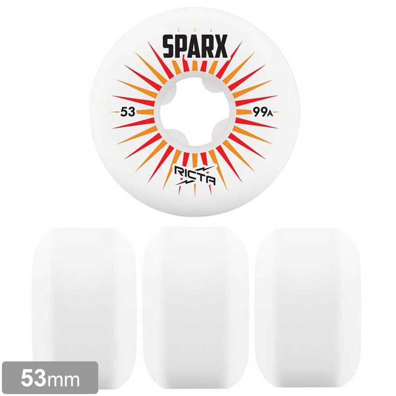 RICTA SPARX WHITE / RED / ORANGE WHEEL 99A 53mm  【 リクタ スパークス ホワイト レッド オレンジ ウィール 】