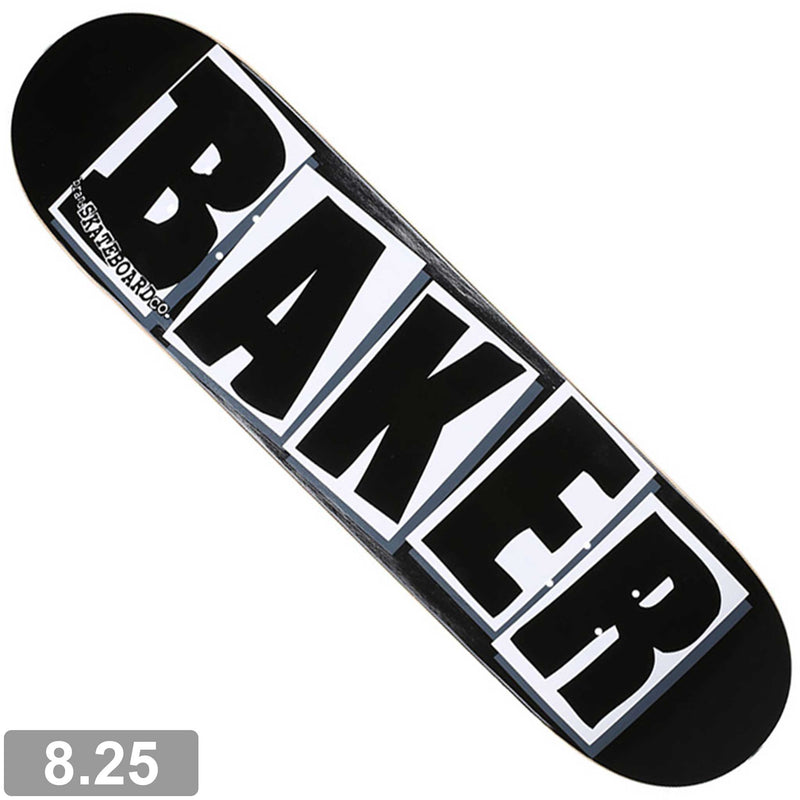 BAKER BRAND LOGO BLACK / WHITE DECK 8.25 【 ベイカー ブランド ロゴ ブラック ホワイト デッキ 】