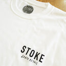 STOKE BONFIRE CREW  T-SHIRTS WHITE / BLACK 【 ストーク ボン ファイヤー クルー Tシャツ ホワイト / ブラック 】