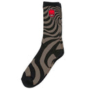 SPITFIRE BIGHEAD FILL EMB SWIRL CREW SOCKS BLACK / TAN 【 スピットファイア ビッグヘッド フィル EMB スワール クルー ソックス ブラック / タン 】