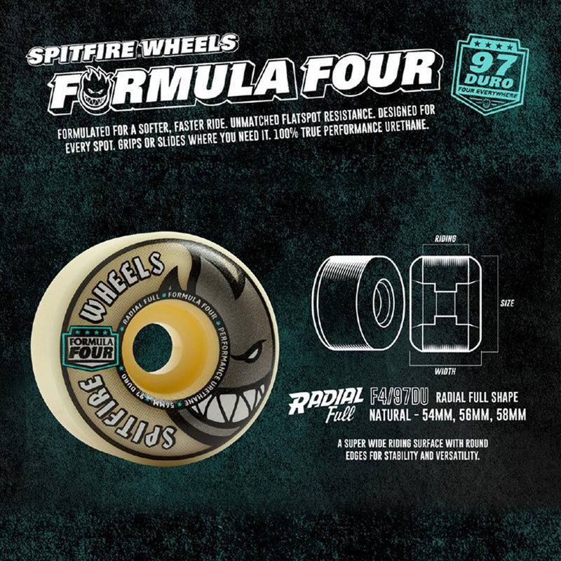 スケートボード SPITFIRE (F4) RADIAL FULL 97DURO 54mm SPITFIRE FORMULA FOUR RADIAL FULL 97DURO 54mm 【 スピット