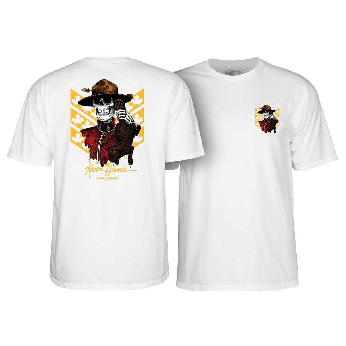 POWELL-PERALTA KEVIN HARRIS MOUNTIE T‐SHIRT WHITE 【 パウエル