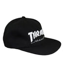 THRASHER MAGAZINE LOGO FELT SNAPBACK CAP BLACK 【 スラッシャー マガジン ロゴ フェルト スナップバック キャップ ブラック 】