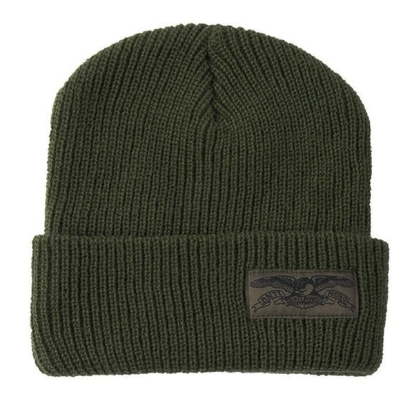 ANTI HERO STOCK EAGLE LABEL CUFF BEANIE OLIVE 【 アンタイヒーロー ストック イーグル レーベル カフ ビーニー オリーブ  】