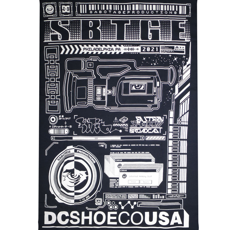 DC X SABOTAGE LONG SLEEVE T SHIRT NAVY / WHITE 【 ディーシー x サボタージュ ロング スリーブ Tシャツ ネイビー / ホワイト 長袖 】