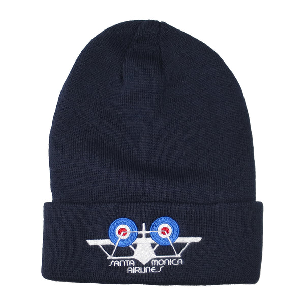 SMA AIR PLANE LOGO PATCH ACRYLIC BEANIE NAVY【 サンタモニカ エアライン エア プレイン ロゴ パッチ アクリル ビーニー ネイビー 】