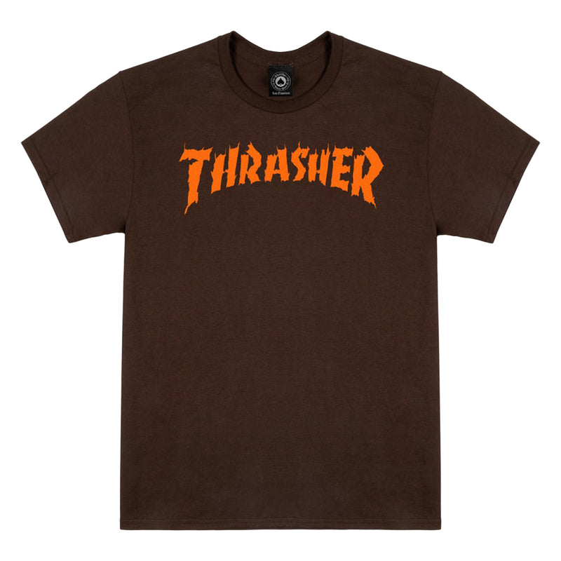 THRASHER BURN IT DOWN DARK CHOCOLATE T-SHIRTS 【 スラッシャー バーン イット ダウン ダーク チョコレート Tシャツ 】
