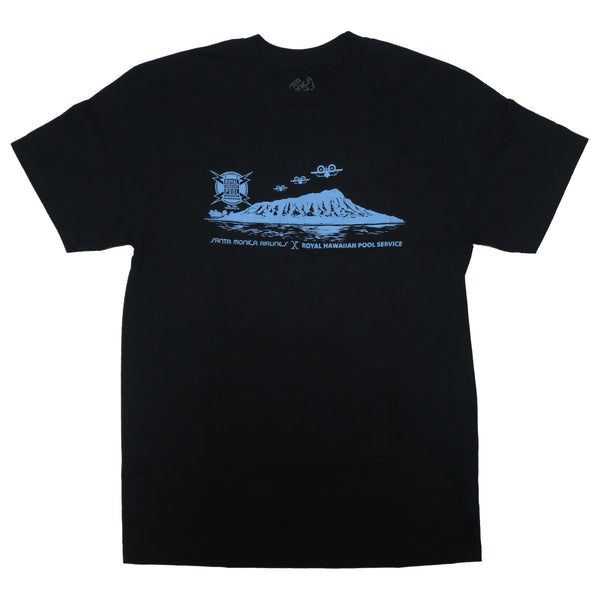 SMA × ROYAL HAWAIIAN POOL SERVICE T-SHIRTS BLACK 【 サンタモニカ エアライン × ロイヤル ハワイアン サービス Tシャツ ブラック 】