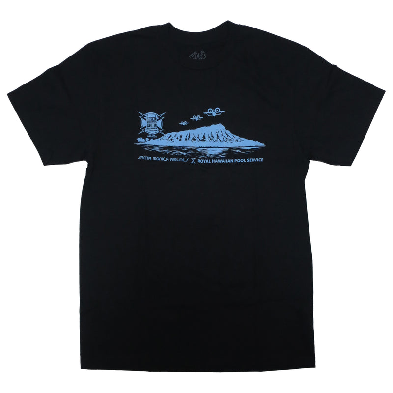 SMA × ROYAL HAWAIIAN POOL SERVICE T-SHIRTS BLACK 【 サンタモニカ エアライン × ロイヤル ハワイアン サービス Tシャツ ブラック 】