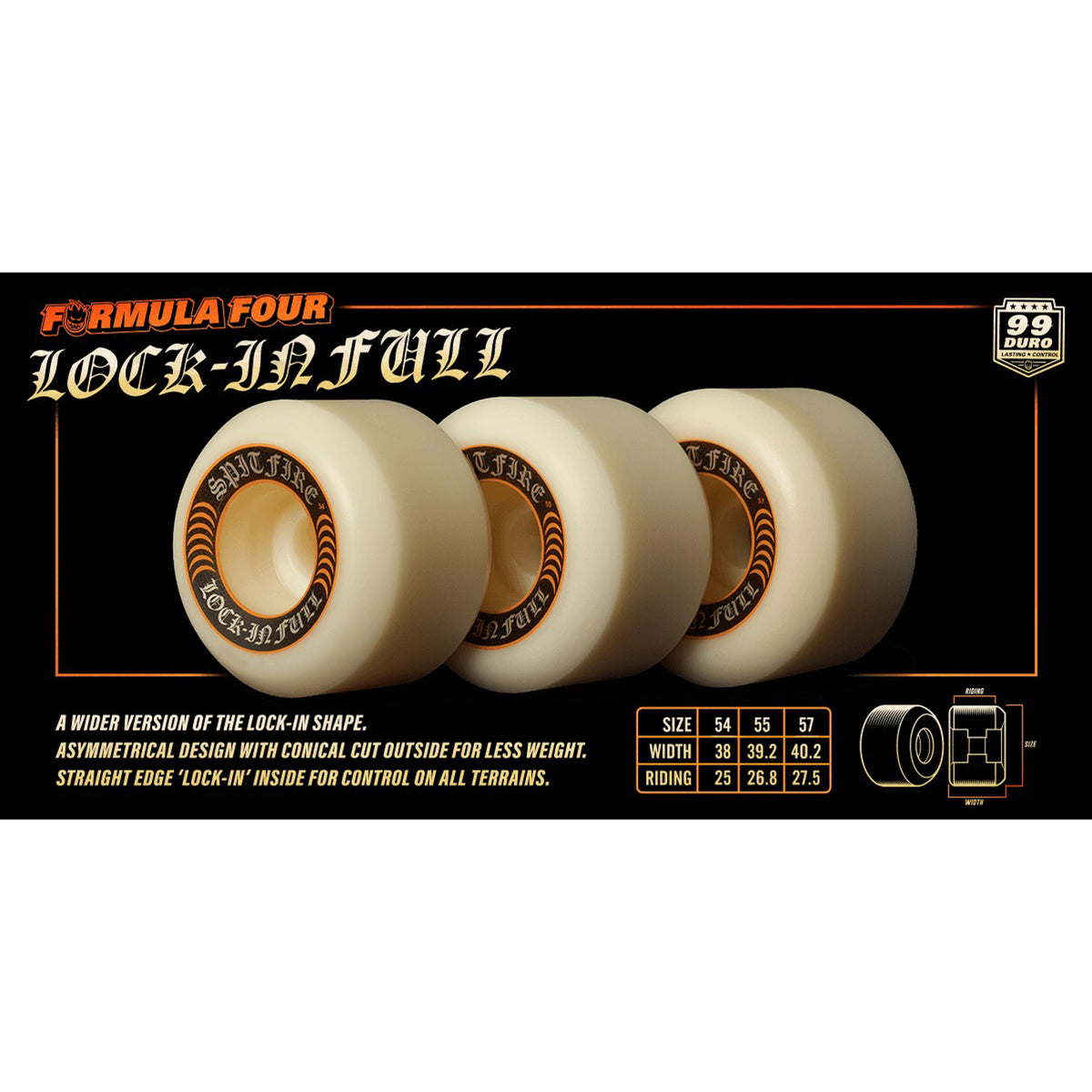 スピットファイヤ SPITFIRE LOCK-INS 55mm ウィール値下げ中 SPITFIRE FORMULA FOUR LOCK-INS FULL 99A 55mm 【 スピット