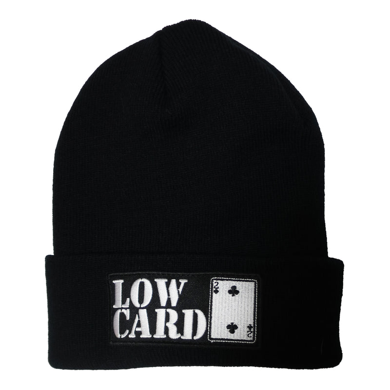 LOWCARD OG LOGO PATCH ACRYLIC BEANIE BLACK【 ローカード OG ロゴ パッチ アクリル ビーニー ブラック 】