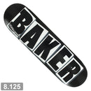 BAKER BRAND LOGO BLACK / WHITE DECK 8.125 【 ベイカー ブランド ロゴ ブラック ホワイト デッキ 】