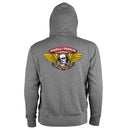 POWELL-PERALTA WINGED RIPPER LIGHTWEIGHT ZIP HOODIE GREY 【 パウエル ペラルタ ウィングド ライトウェイト ジップ フーディ グレー 】