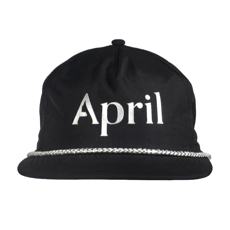 APRIL CHROME LOGO  5-PANEL HAT BLACK / SILVER 【 エイプリル クローム ロゴ ５パネル ハット ブラック / シルバー  】