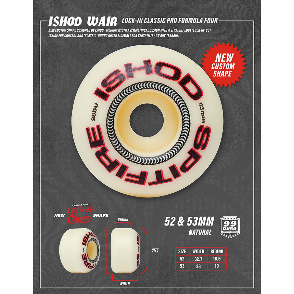 SPITFIRE FORMULA FOUR ISHOD LOCK-IN CLASSIC 99A 53mm 【 スピット
