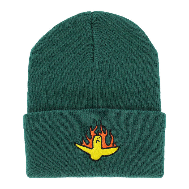 KROOKED FIRE BIRD CUFF BEANIE DARK GREEN 【 クルキッド ファイヤー バード カフ ビーニー 】