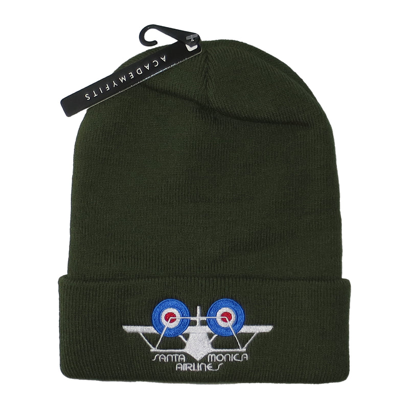 SMA AIR PLANE LOGO PATCH ACRYLIC BEANIE OLIVE【 サンタモニカ エアライン エア プレイン ロゴ パッチ アクリル ビーニー オリーブ 】