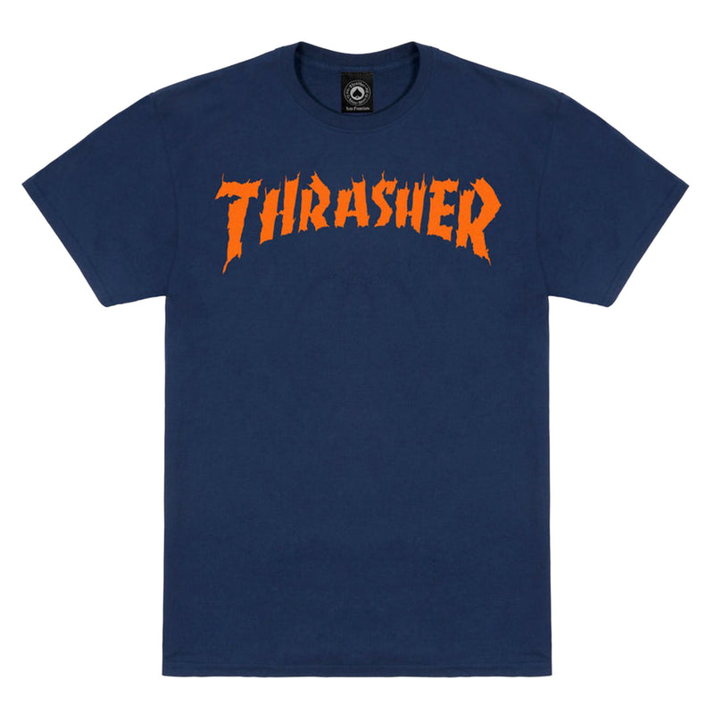 THRASHER BURN IT DOWN NAVY BLUE T-SHIRTS 【 スラッシャー バーン イット ダウン ネイビー ブルー Tシャツ 】