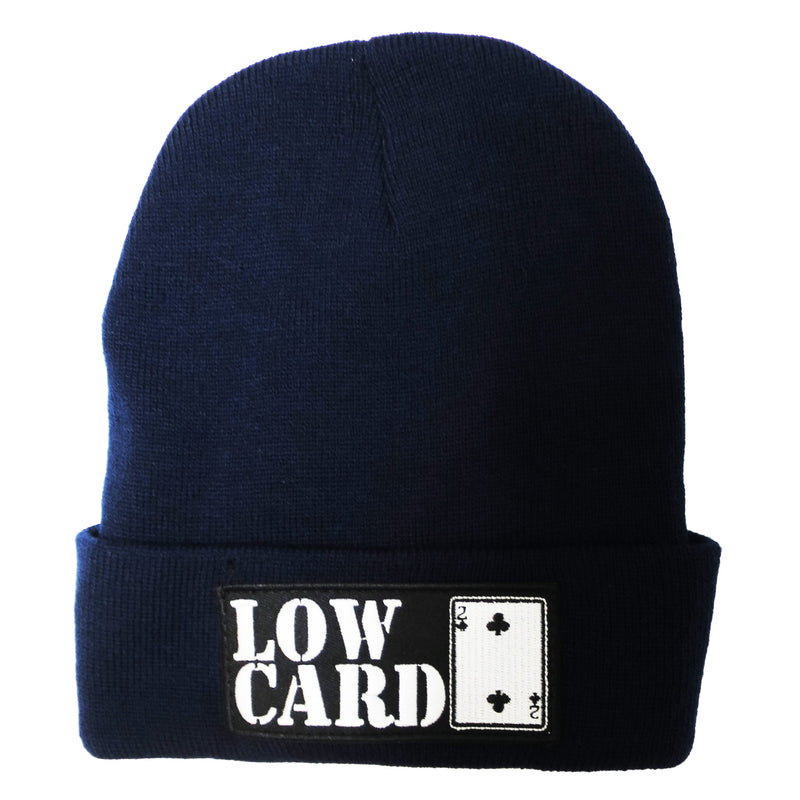 LOWCARD OG LOGO PATCH ACRYLIC BEANIE NAVY【 ローカード OG ロゴ パッチ アクリル ビーニー ネイビー 】