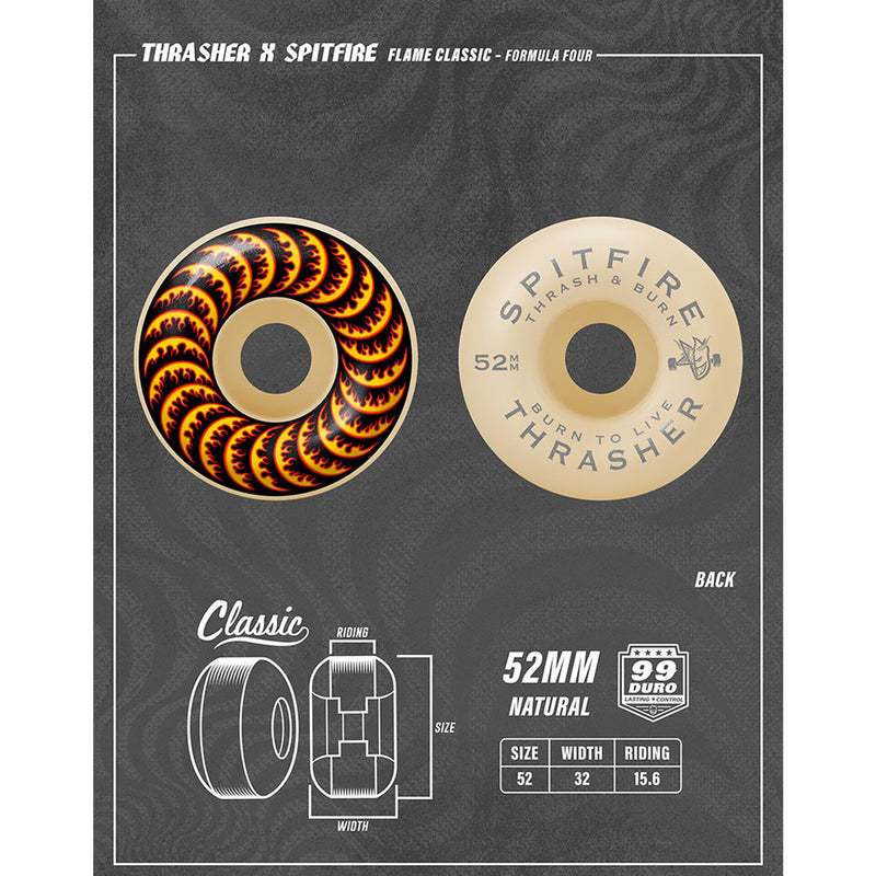 SPITFIRE x THRASHER F4 CLASSIC FLAME 99D 52mm 【 スピット