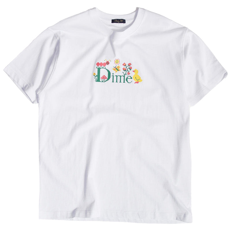 DIME CROSS STITCH T-SHIRT WHITE 【 ダイム クロス スティッチ Tシャツ ホワイト 】