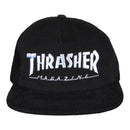 THRASHER MAGAZINE LOGO CORDUROY SNAPBACK CAP BLACK 【 スラッシャー マガジン ロゴ コーデュロイ スナップバック キャップ ブラック 】