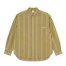 POLAR SKATE CO. BEN L/S SHIRT GREEN STRIPE 【 ポーラー ベン ロングスリーブ シャツ グリーン ストライプ 】