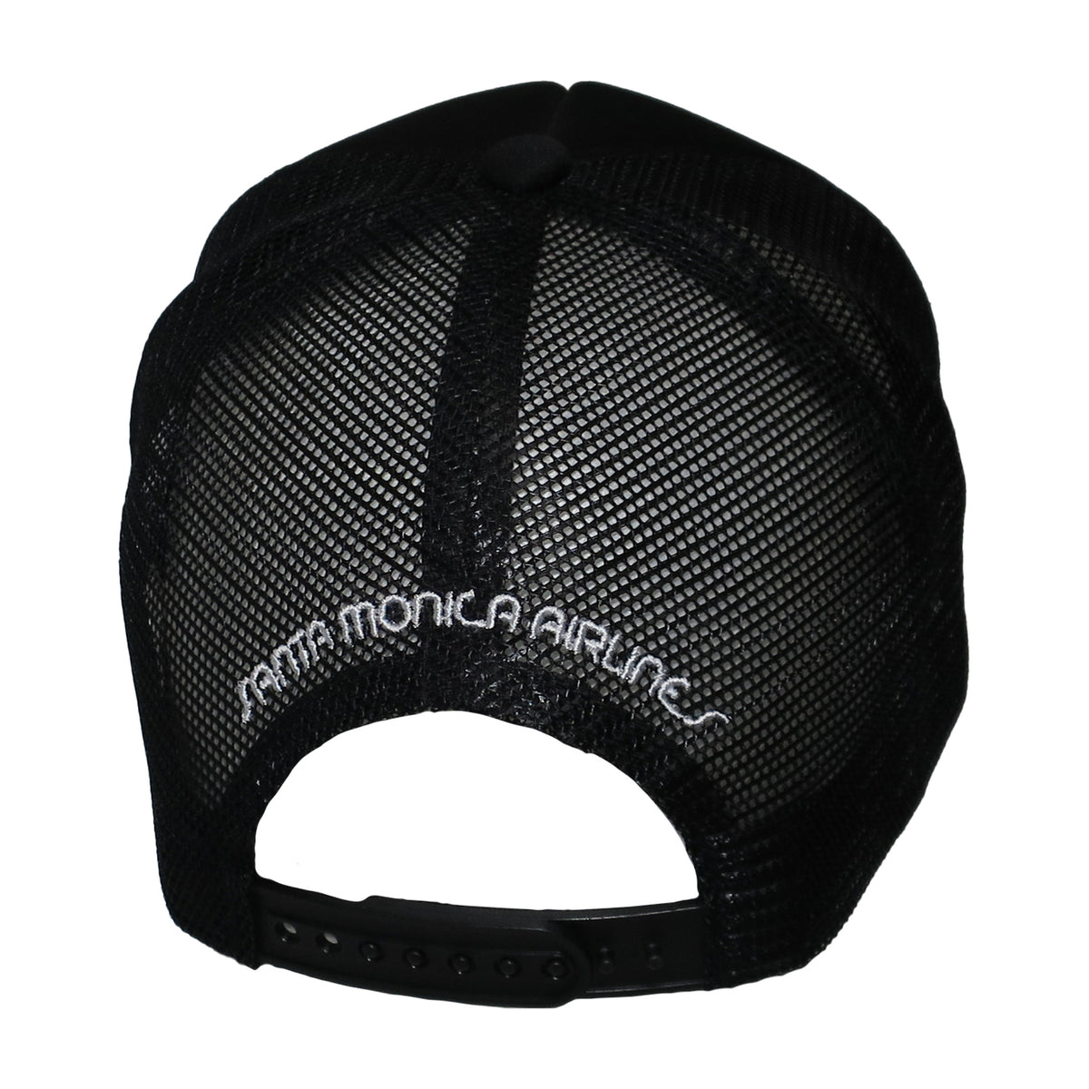 SMA AIR PLANE LOGO TRACKER CAP BLACK 【 サンタモニカ エアライン