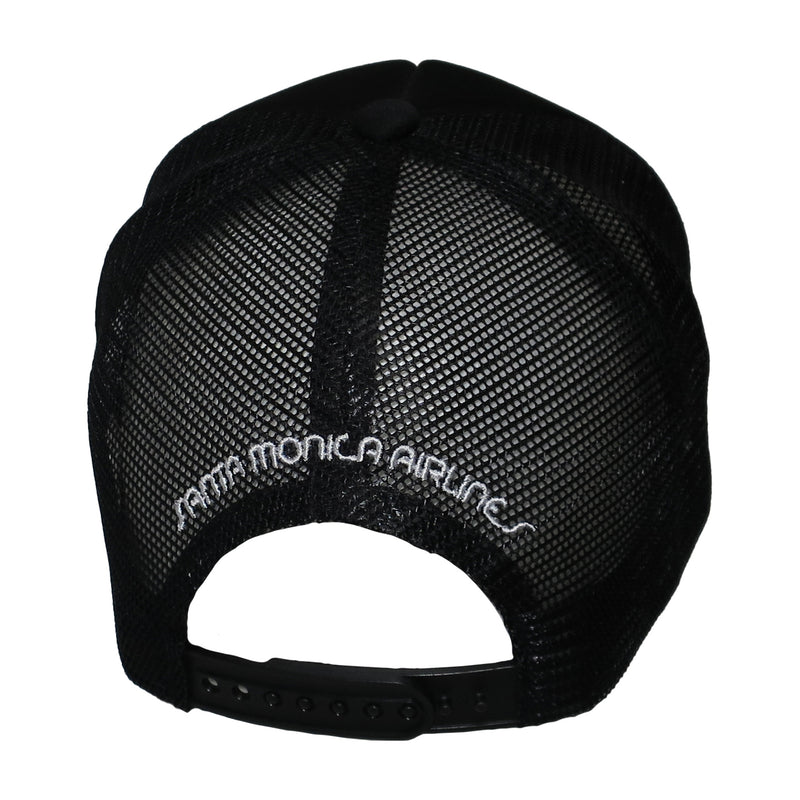 SMA AIR PLANE LOGO TRACKER CAP BLACK 【 サンタモニカ エアライン エア プレイン ロゴ メッシュ キャップ ブラック 】