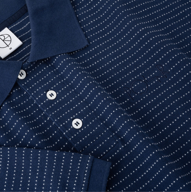 POLAR SKATE CO. SURF POLO SHIRT DOTS DARK BLUE【 ポーラー スケート サーフ ポロシャツ ドット   ダークブルー  】