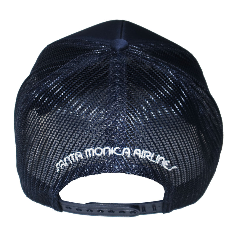 SMA AIR PLANE LOGO TRACKER CAP NAVY 【 サンタモニカ エアライン エア プレイン ロゴ メッシュ キャップ ネイビー 】