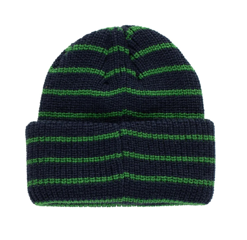 POP TRADING COMPANY POP STRIPED BEANIE NAVY/JUNIPER 【 ポップ