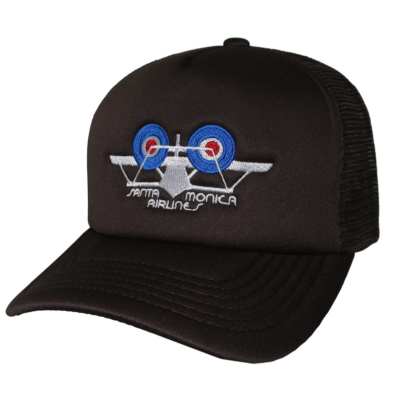SMA AIR PLANE LOGO TRACKER CAP BROWN 【 サンタモニカ エアライン エア プレイン ロゴ メッシュ キャップ ブラウン】