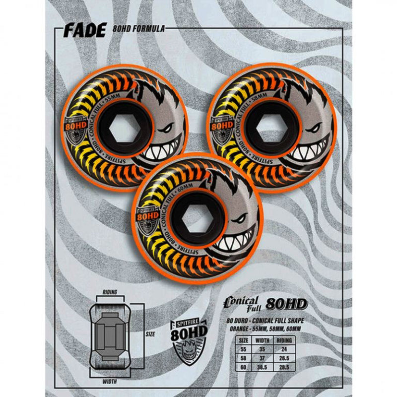 SPITFIRE CHARGERS CONICAL FULL FADED ORANGE 80HD 58mm 【 スピットファイア チャージャーズ コニカル フル フェイデッド オレンジ ウィール 】