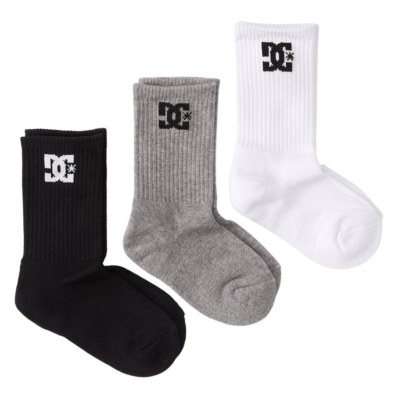 DC SHOES DC CREW 3PK SOCKS BLACK / WHITE / GREY【  ディーシー シューズ  ディーシー クルー 3pk ソックス 】