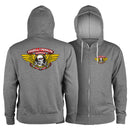 POWELL-PERALTA WINGED RIPPER LIGHTWEIGHT ZIP HOODIE GREY 【 パウエル ペラルタ ウィングド ライトウェイト ジップ フーディ グレー 】